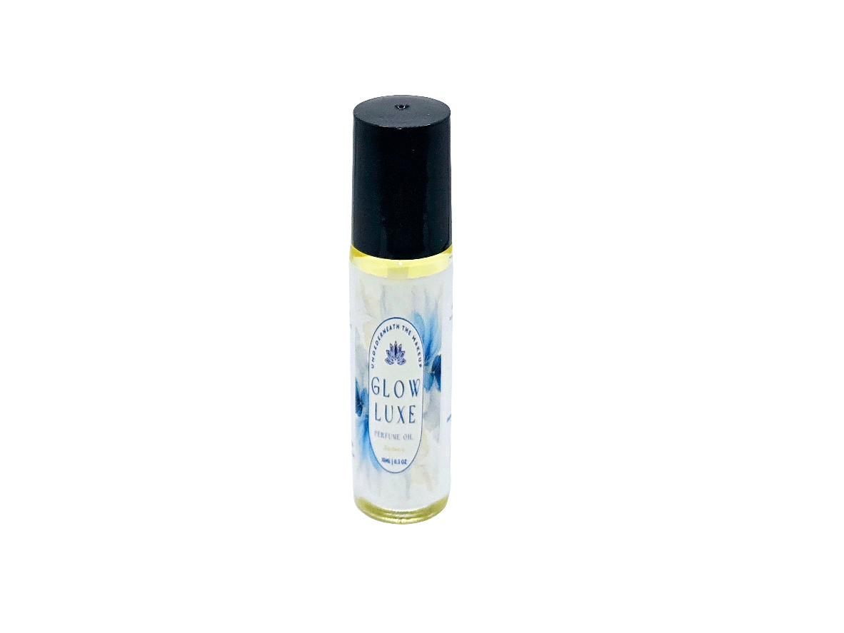 Glow Luxe roller ball applicator for Whispering Petals fragrance